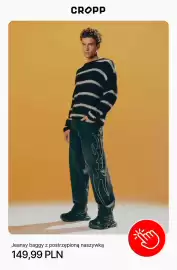 Cropp gazetka tydzień 38 Strona 10: Jeansy baggy z postrzępioną naszywką Cropp €149,99
