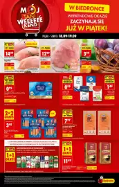 Biedronka gazetka Strona 1: Kawa mielona MK Café Crema €11,49, Parówki Berlinki Morliny €3,45