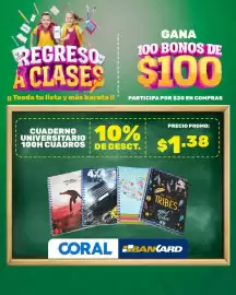 Catálogo Coral Hipermercados Página 4: CUADERNO UNIVERSITARIO 100H CUADROS €1,38