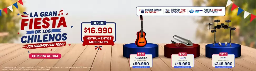 Catálogo Casa Royal Página 4: Guiro torpedo €19.990,00, Set guitarra clásica €59.990,00