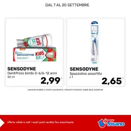 Volantino Iper Tosano settimana 38 Pagina 2: Sensodyne Spazzolino assortito €2,65, Sensodyne Dentifricio bimbi €2,99