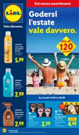 Volantino Lidl settimana 38 Pagina 1: Cien Sun lozione doposole €2,99, Itali amo Gelato €2,29