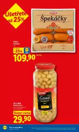 Lidl leták Strana 10: SOL&MAR Vařená cizrna €29,90, PIKOK Špekáčky 1 kg €109,90