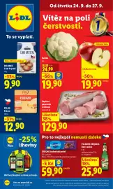 Lidl leták Strana 1: Květák €24,90, Jablka červená €19,90