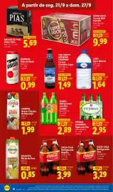 Folheto Lidl semana 39 Página 20: Sumol Refrigerante com Gás Laranja €2,89, Coca-Cola Refrigerante Regular €3,99