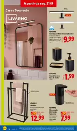 Folheto Lidl semana 39 Página 38: Livarno dispensador elétrico de sabonete €7,99, Livarno acessórios para casa de banho €1,59