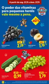 Folheto Lidl semana 39 Página 4: Pepino Doce Bio €0,99, Ameixa Nacional €1,79