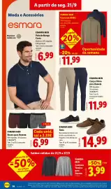 Folheto Lidl semana 39 Página 40: Esmara men tênis €14,99, Esmara men calças chino para homem €11,99