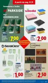 Folheto Lidl semana 39 Página 41: Livarno tapete de entrada €2,50, Silvercrest utensílios de cozinha €1,00