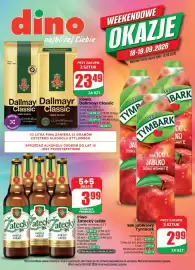 Dino gazetka Strona 1: Sok jabłkowy Tymbark €2,99, Piwo Žatecký Ležák €1,99