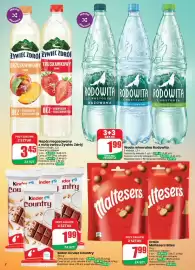 Dino gazetka Strona 2: Baton Kinder Country €1,99, Napój niegazowany z nutą owocu Żywiec Zdrój brzoskwiniowy €3,45