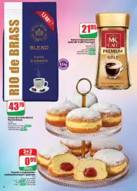 Dino gazetka Strona 4: Pączek z nadzieniem wieloowocowym i pudrem €0,49, Kawa ziarnista Blend Rio De Brass €43,79