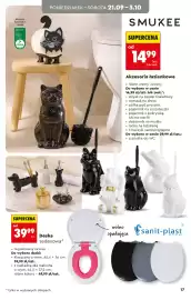Biedronka gazetka Strona 17: Deska sedesowa wolnoopadająca Sanit-plast €39,99, Akcesoria łazienkowe Smukee €14,99