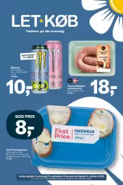 Let-Køb tilbudsavis Side 1: Gestus Medister Pølse €18,00, Monster €10,00