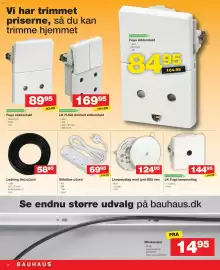 Bauhaus tilbudsavis uge 38 Side 16: Ledning flad u/jord €58,95, Stikdåse u/jord €69,95