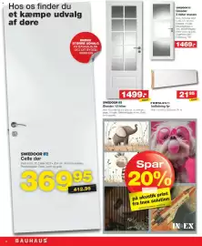 Bauhaus tilbudsavis uge 38 Side 6: Swedoor glasdør 3 felter massiv €1.469,00, Swedoor Glasdør 10 felter €1.499,00