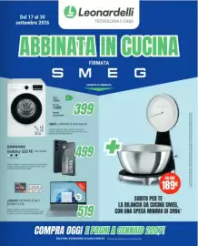 Volantino Leonardelli Pagina 1: SmeG lavatrice w3104a10 €399,00, La bilancia da cucina Smeg €189,00