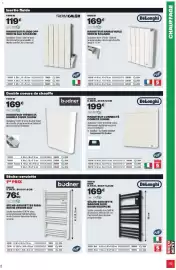 Catalogue Brico Dépôt page 39: DeLonghi Sèche-serviette Barone Noir €169,00, THERMICALOR RADIATEUR FLUIDE OPP €119,00