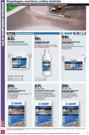 Catalogue Brico Dépôt page 98: MAPEI PRIMAIRE €15,90, MAPEI RAGREAGE EXTERIEUR €27,90