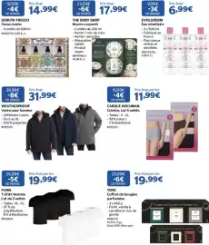 Catalogue Costco page 4: EVOLUDERM Eau micellaire €6,99, THE BODY SHOP Beurre corporel €17,99