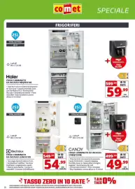 Volantino Comet Pagina 16: Candy frigo combinato da incasso €49,99, Haier frigo combinato da incasso €59,99