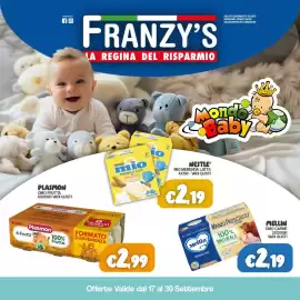 Volantino Franzy's Pagina 1: SEGUICI SU fo FRANZY'S LA REGINA DEL RISPARMIO I Neste mio MERENDA AL LATTE BISCOTTO SALVO