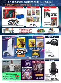 Volantino Unieuro Pagina 31: Nintendo Switch €279,90, Logitech G volante da corsa €199,99