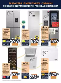 Volantino Unieuro Pagina 8: Congelatore orizzontale Hoover €329,90, Frigorifero combinato Bosch €869,00