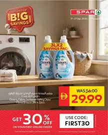 Spar catalogue Page 2: عروض التوفير الكبرى BIG SAVINGS 3LX2 SAVINGS PACK UP TO 7 DAYS OF FRESHNESS UP TO €7 DAYS OF