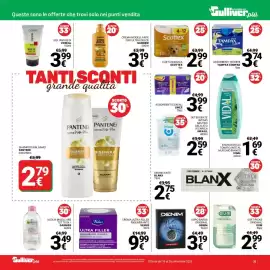 Volantino Supermercati Gulliver Pagina 33: Assorbenti interni Tampax Compak €3,74, Assorbenti con ali Lines €3,99