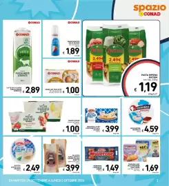 Volantino Spazio Conad settimana 40 Pagina 3: Teneroni l'ABC della merenda €1,69, Pasta ripiena Buitoni €1,19