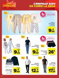 Folleto Carrefour Página 22: Pijama Licencias infantil €9,99, TEX pantalón pijama hombre €9,99