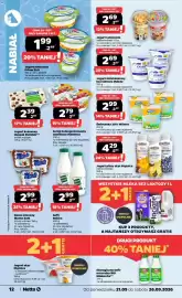 Netto gazetka tydzień 39 Strona 12: Serek homogenizowany waniliowy Rolmlecz €2,79, Jogurt pitny skyr Piątnica €4,29