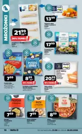 Netto gazetka tydzień 39 Strona 16: Krewetki białe ugotowane Navito €17,99, Złoty mintaj panierowany Frosta €20,99