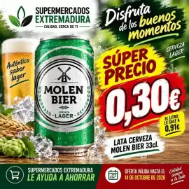 Folleto Supermercados Extremadura Página 2: Molen bier - lata cerveza €0,30