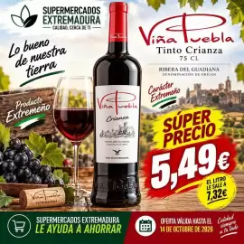 Folleto Supermercados Extremadura Página 6: Viña bemposta - tinto crianza €5,49