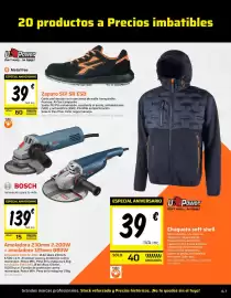 Catálogo Obramat Página 7: Bosch - amoladora 230mm 2,200w + amoladora 125mm €139,00, Free - zapato s19 sr esd €39,00