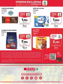 Folleto SPAR Gran Canaria Página 3: Brekkkies aliment para perros buey €7,99, La Isleña chocolate negro €1,99