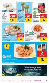 Carrefour Market folder week 39 Pagina 9: Gekookte en gepelde roze jumbogarnalen €4,00, Hele gekookte garnalen €6,32