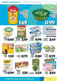 Volantino Enne Market Pagina 3: Müller Yogurt Frutta 0% Grassi €0,89, Findus Piselli Novelli €4,49