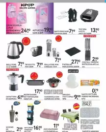 Volantino Le Mille Pagina 2: Arcopal piatti opale €9,99, Scopino da bagno Belli Forti €2,99