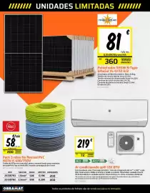Folheto Obramat Página 6: Painel solar 595W N-Type bifacial YL-CF72-E/2 €81,00, Ar condicionado split 12K BTU €219,00