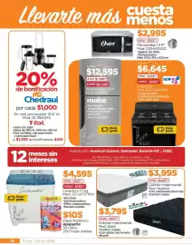 Folleto Chedraui Página 10: Apapacho Papel higiénico €105,00, V.benzi colchón matrimonial mod. black €3.795,00