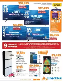 Folleto Chedraui Página 11: Oppo reno 14f €9.999,00, JVC RokuTV SMART 4K €8.495,00