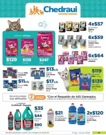 Folleto Chedraui Página 15: Whiskas Galitos Pollo €139,00, Minino Plus adulto €59,00