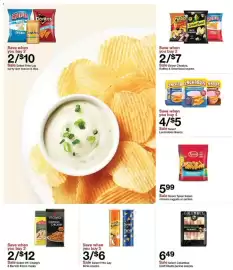 Catálogo Target semana 39 Página 32: Tyson Dino Nuggets €5,99, Frito-Lay party-size snacks & dips €10,00