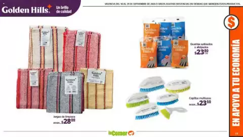 Folleto La Comer Página 11: Golden Hills Jergas de limpieza €28,00, Golden Hills Guantes satinados o afelpados €23,80