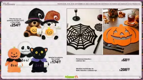 Folleto La Comer Página 25: Peluche oso con sombrero €254,00, T&A HOME Variedad de peluche €174,00