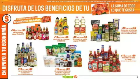 Folleto La Comer Página 4: Ave aceite vegetal €10,00, French's mostazas €10,00