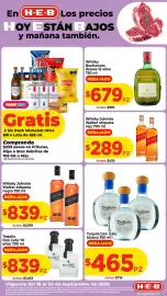 Folleto HEB semana 38 Página 1: Don julio - 70 años €839,00, Buchanan's - whisky deluxe 12 años 750 ml €679,00